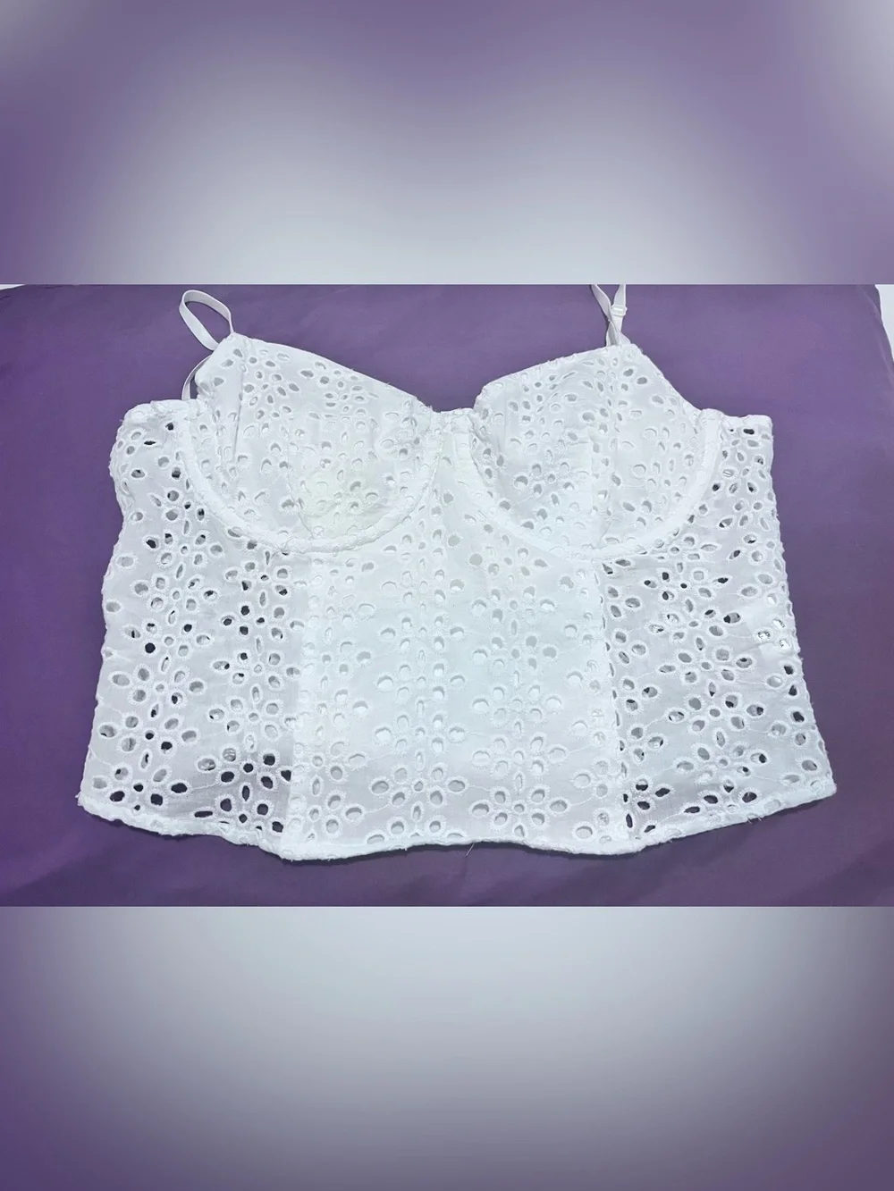 Princess Polly White Eyelet Bustier Camisole - Picture 2 of 6